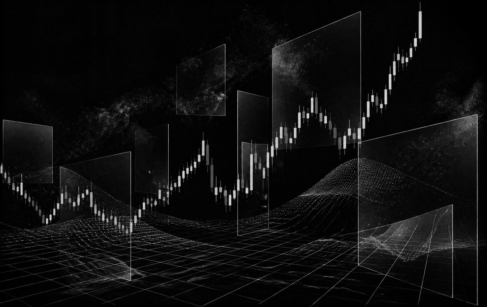 Abstrakte Datenvisualisierung als Symbol für die unabhängige Recherche zur GMtrade.AI Trading-Plattform